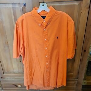 Polo by Ralph Lauren Men's Orange Button Down Shirt